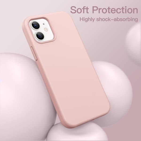 Gummibelagt Stöttåligt Skal iPhone 12 Mini - Rosa