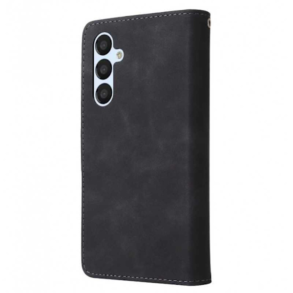 Samsung A34 5G Multifunktionellt Plånboksfodral Zipper 8-Fack Svart
