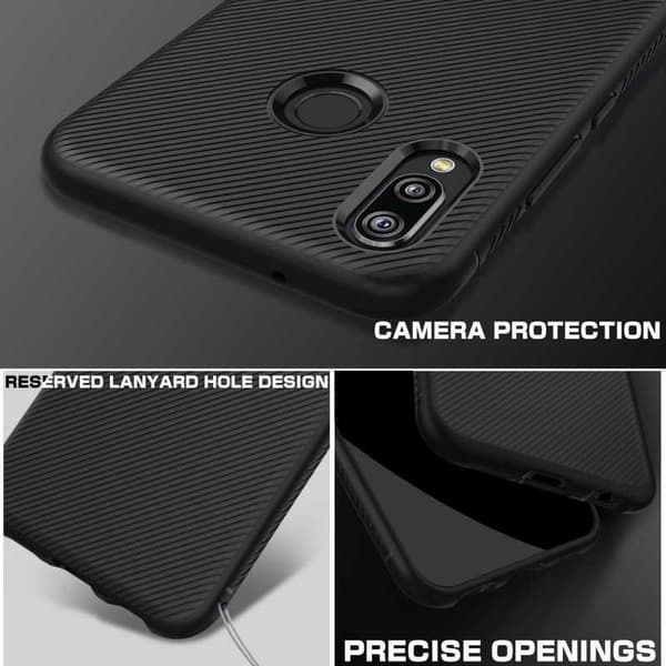 Huawei P20 Lite Iskunkestävä FullCarbon V3 Black