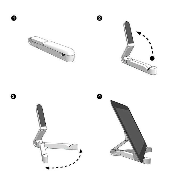 Hopfällbart Stativ Ställ för Mobiltelefon / Surfplattor Vit