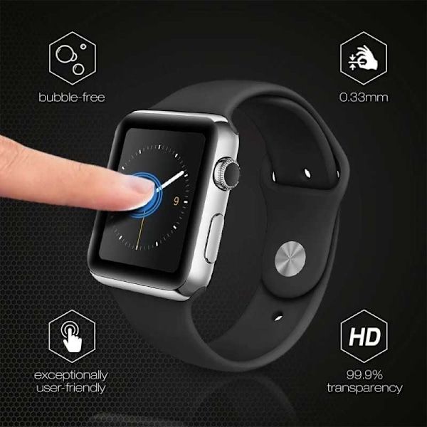 2-PACK Fitbit Sense 2 / Versa 4 Hærdet glas FullFrame 3D 0,2 mm 9H Transparent