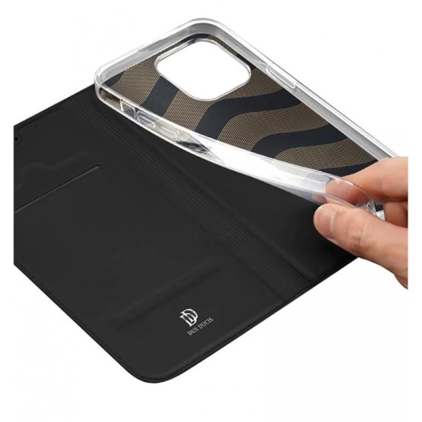 iPhone 15 Pro MaxDux Ducis Exclusive Flip Case Smooth-kortspor Black