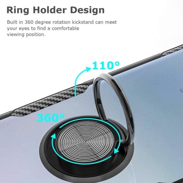 Samsung S21 Plus Praktisk Stöttåligt Skal med Ringhållare V4 Transparent