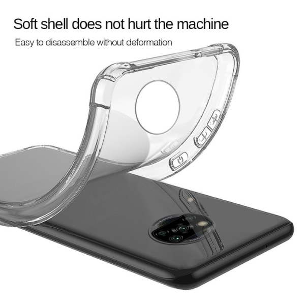 Xiaomi Poco X3 NFC stødabsorberende silikoneskal Shockr Transparent