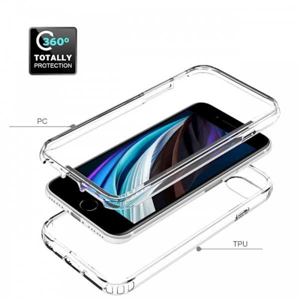 iPhone 6 / 7 / 8 / SE 2020 2022 Heltäckande Premium 3D Skal 3in1 ThreeSixty Clear