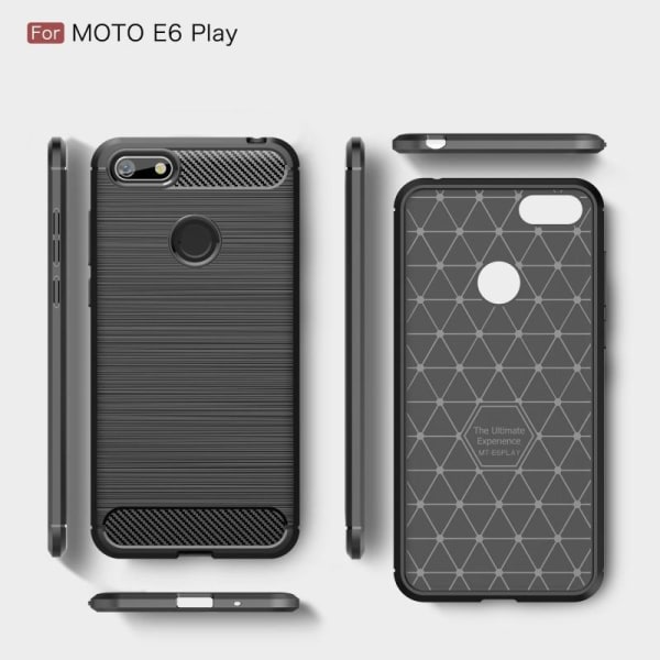 Motorola Moto E6 Play Shockproof SlimCarbon Case Black