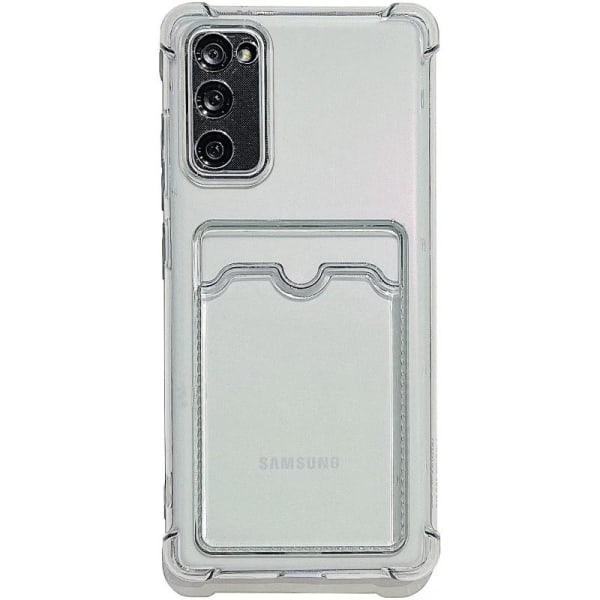 Tynt støtsikkert mobildeksel med kortspor Samsung S20 Plus Transparent