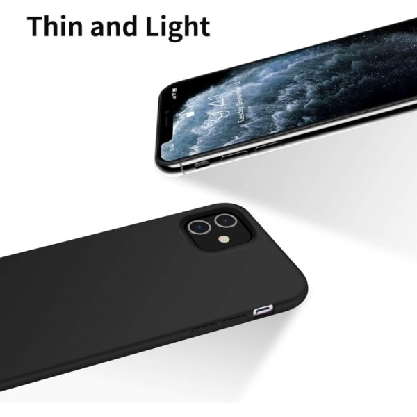 iPhone 11 gummibelagt mat sort silikone cover Black