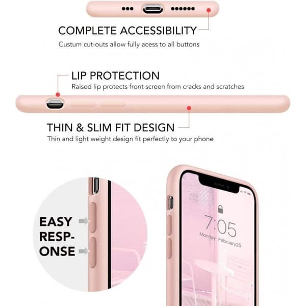 Kuminen iskunkestävä kotelo iPhone 12 Mini - vaaleanpunainen