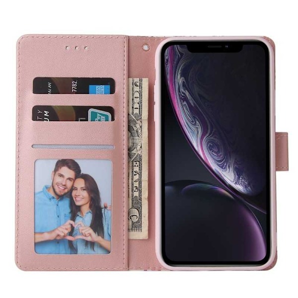 iPhone XR Trendikäs lompakkokotelo Sparkle 4-FACK Pink
