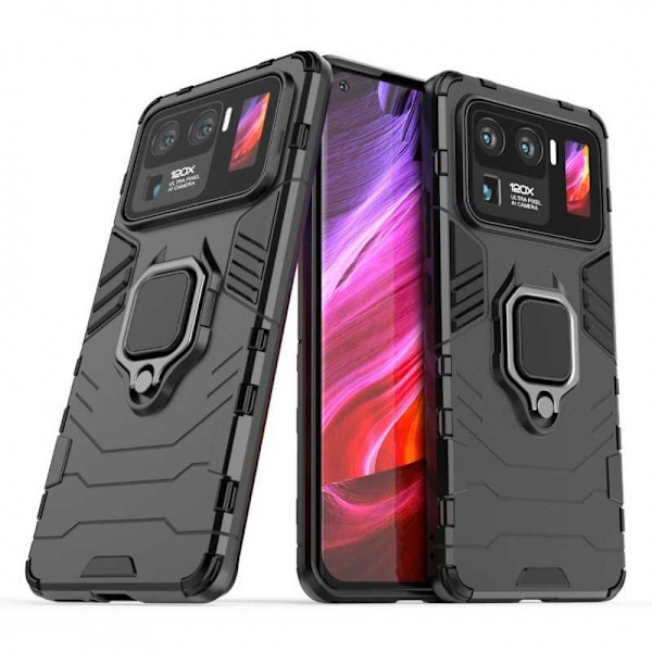 Xiaomi Mi 11 Ultra iskunkestävä kotelo ThinArmor sormustelineellä Black