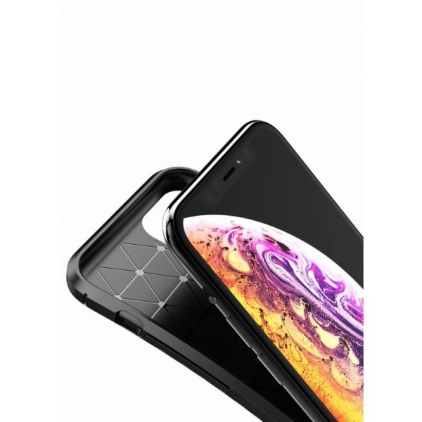 iPhone 11 Pro Iskunkestävä ohut kansi FullCarbon V4 Black