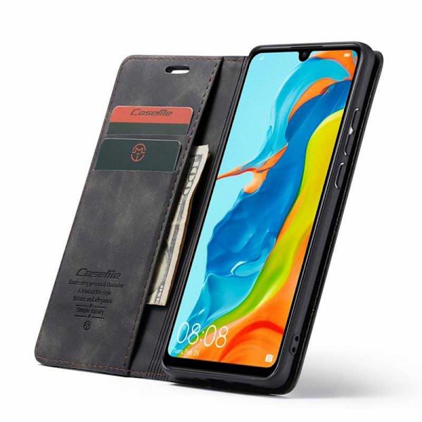 Huawei P30 Lite Elegant Flipfodral CaseMe 3-FACK Svart