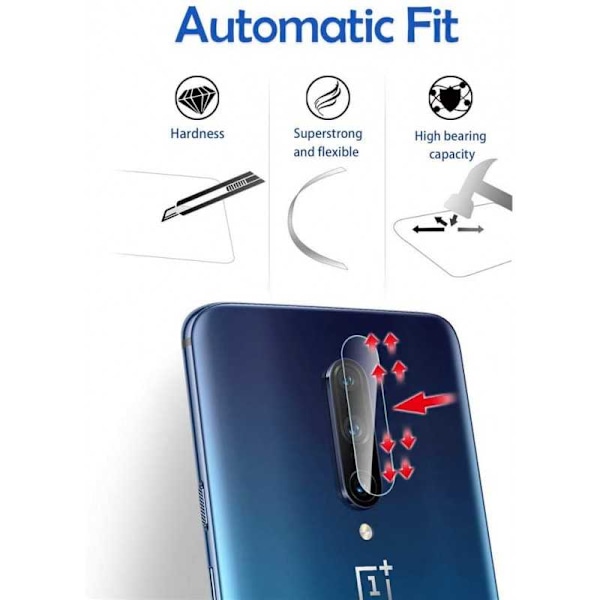 2-PACK OnePlus 7T Pro Kamera Flexibelt Glas 0.26mm 2.5D 9H Svart