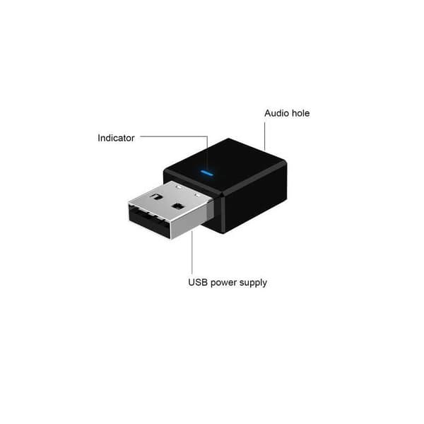 Bluetooth 5.0 lähetin/vastaanotin sovitin AUX 3.5mm Black