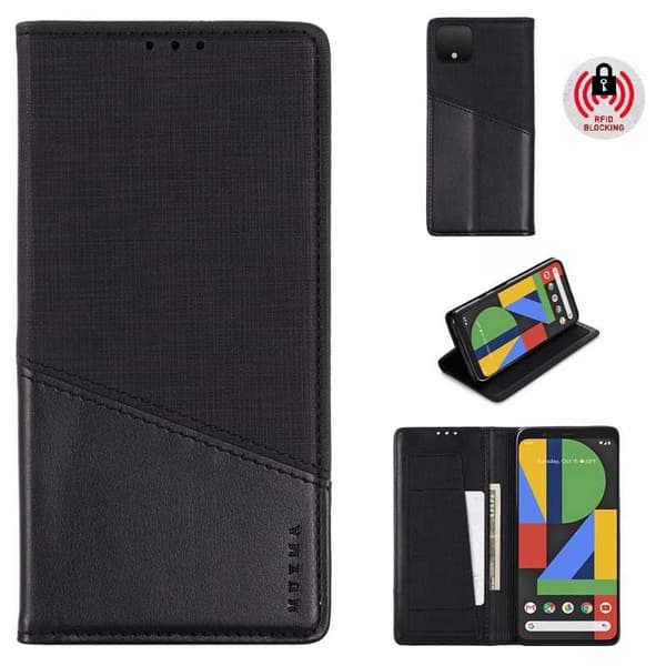 Google Pixel 4 XL -tyylikäs PU-nahkakotelo RFID-estolla Black