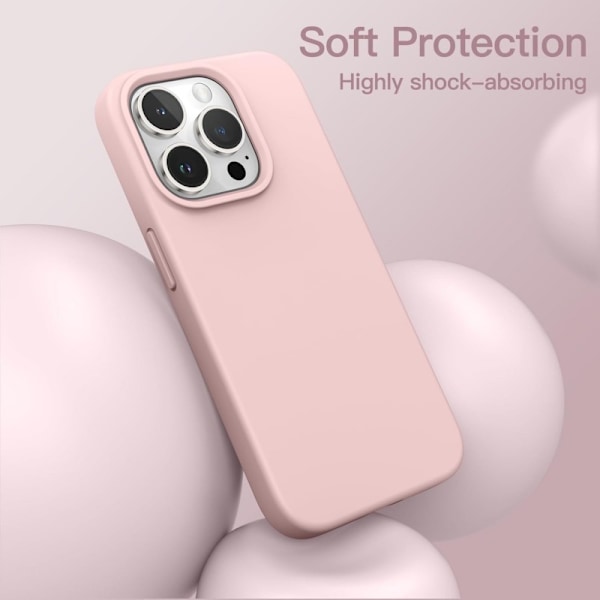 Gummibelagt stødsikker etui iPhone 14 Pro Max - Pink