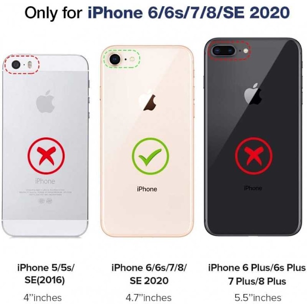iPhone 6S/7/8/SE 2020 Stöttåligt Skal med Kortfack Void Black