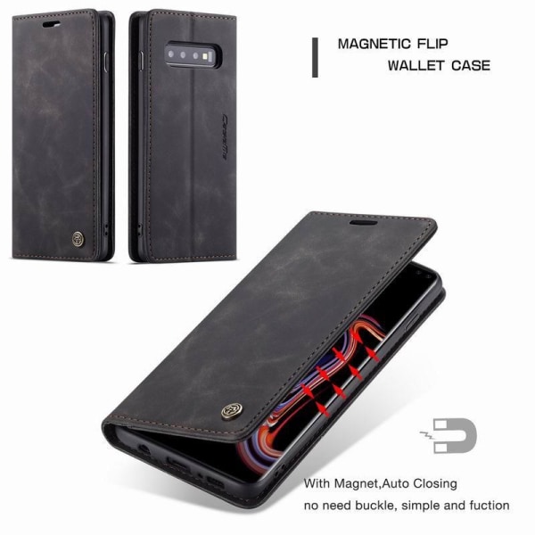 Samsung S10 Plus Elegant Flip Case CaseMe 3-FACK Black