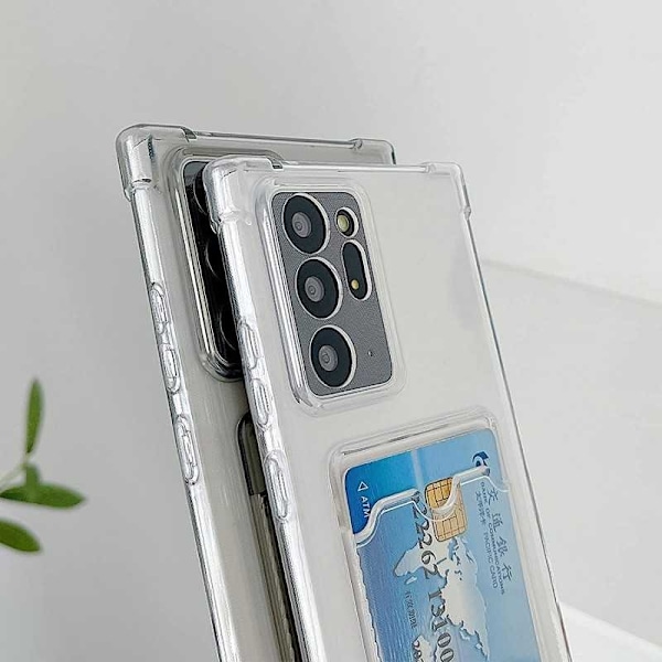 Ohut iskunkestävä kännykkäkuori korttipaikalla Samsung Note 20 Ultra Transparent