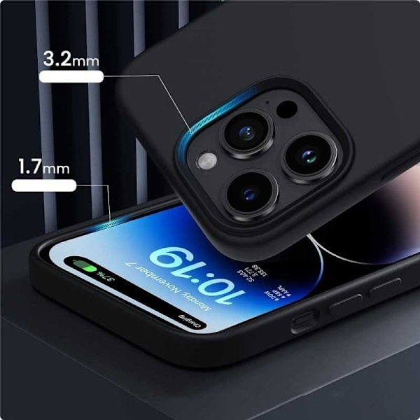 Gummibelagt Minimalistisk MagSafe Cover iPhone 14 Sort Black