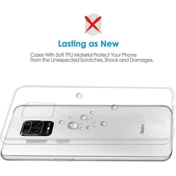 Xioami Note 9 iskuja vaimentava pehmeä kansi Simple Transparent