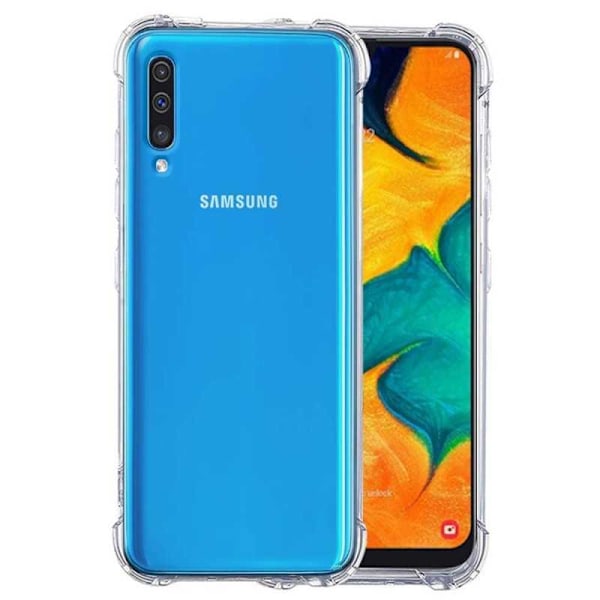 Samsung A50 stødabsorberende silikonecover Shockr (SM-505FN) Transparent