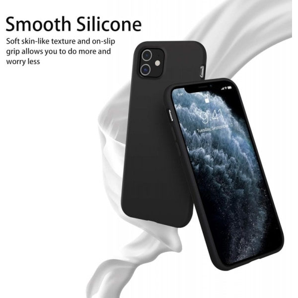iPhone 11 gummibelagt mat sort silikone cover Black