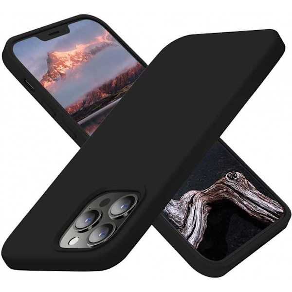 iPhone 13 Pro Erittäin ohut pehmeä kumipinnoitettu mattamusta kansi Black