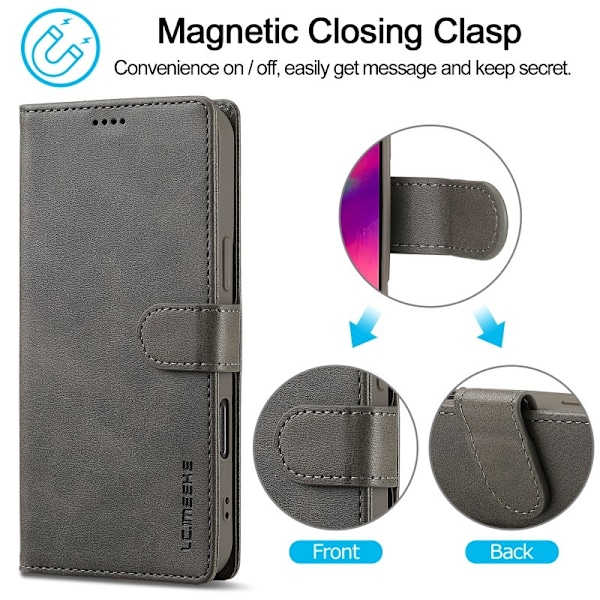LC.IMEEKE Plånboksfodral iPhone 16 Pro Max - Grå