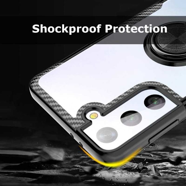 Samsung S21 Plus Praktisk Stöttåligt Skal med Ringhållare V4 Transparent