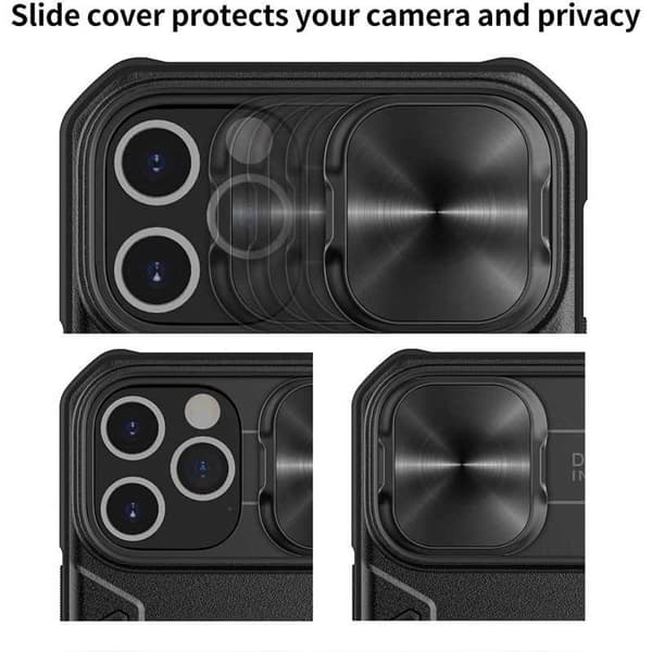 iPhone 13 Pro Max Iskunkestävä kotelo sormustelineellä Nillkin Black