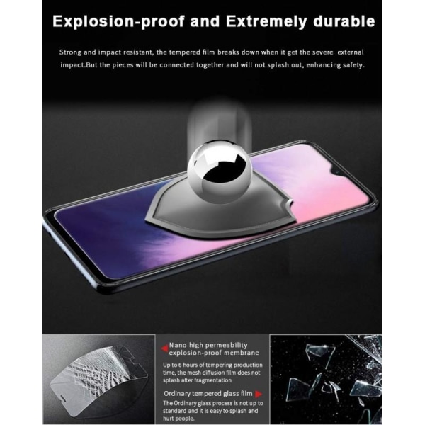 2-PACK OnePlus 7T Hærdet glas 0,26 mm 2,5D 9H Transparent