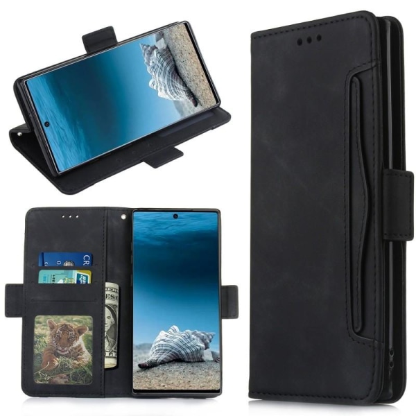 Samsung Note 10 Plus tegnebog etui PU læder 6-LOMMES Winston V3 Black