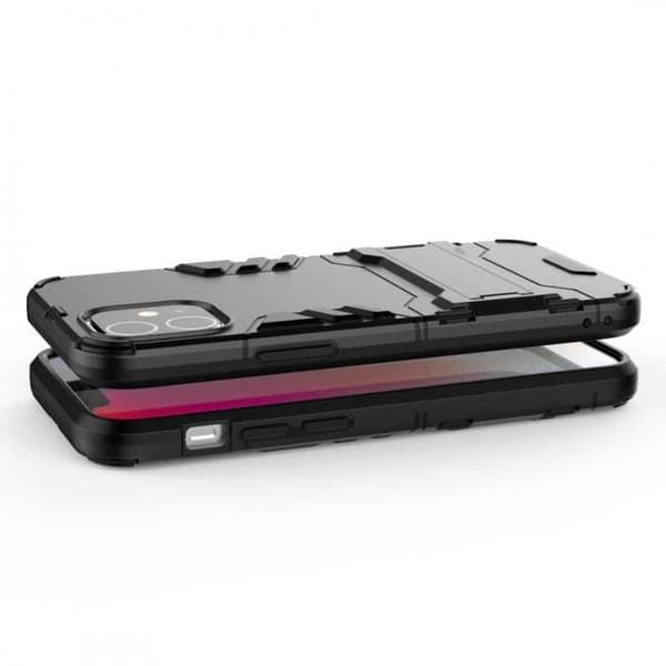 iPhone 12 Pron iskunkestävä kotelo jalustalla ThinArmor Black