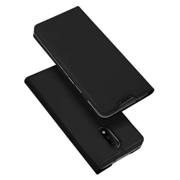 OnePlus 7 Flip Case Smooth -korttipaikka Black