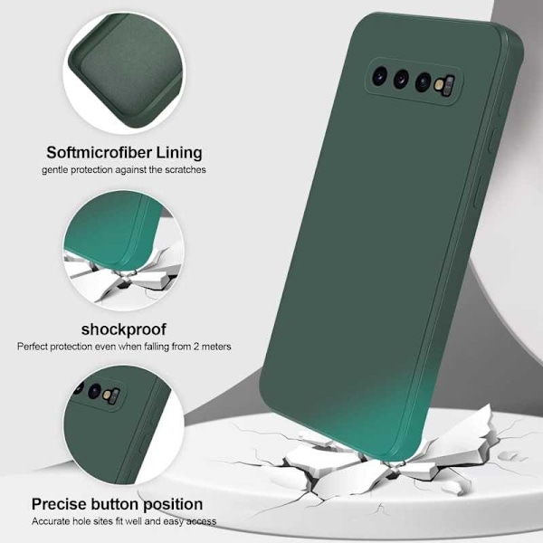Samsung S10e Gummibelagd Mattgrönt Skal Kameraskydd Liquid - Grön