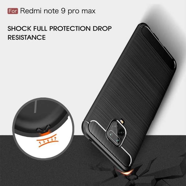 Xiaomi Redmi Note 9S / 9 Pro Iskunkestävä SlimCarbon Black