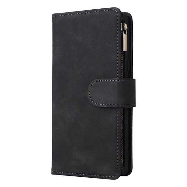 Google Pixel 6A multifunktionelt pung etui Lynlås 8-lomme Black