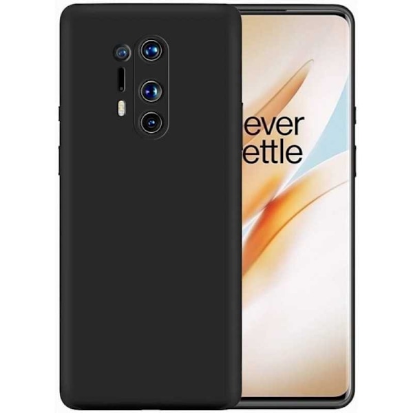 OnePlus 8 Pro Gummibelagd Mattsvart Silikon Skal Svart