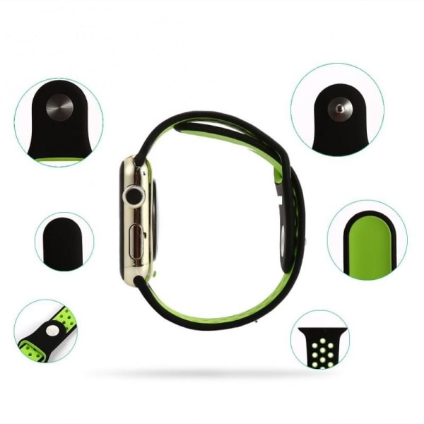 Apple Watch 40 mm stilig sportsarmbånd Runnr svart / grønt Black