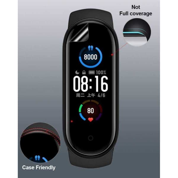 3-PACK Amazfit Band 5 Premium CrystalClear näytönsuoja Transparent
