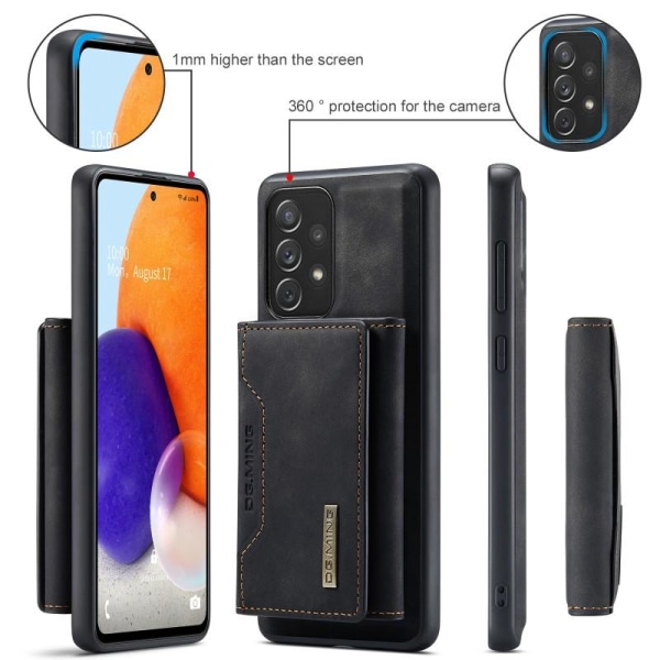 8-FACK Samsung A53 5G Stöttåligt Skal med Magnetisk Korthållare Black
