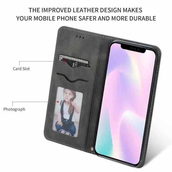 iPhone 11 Pro Max Flipfodral Kortfack Mocka Svart