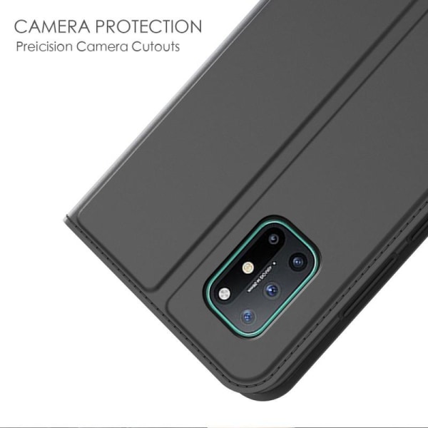 OnePlus 8T Flip Case Skin Pro med kortrum Black
