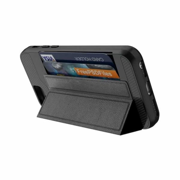 iPhone SE (2020 & 2022) Iskunkestävä kansi korttipaikalla Solid Black