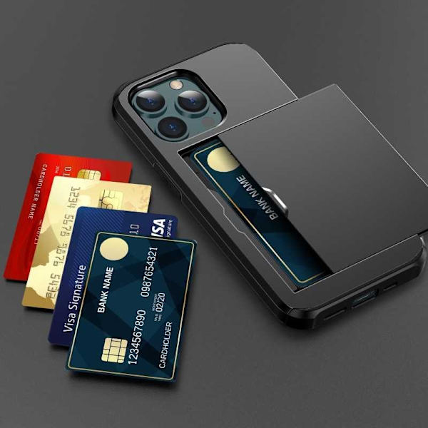 iPhone 13 Pro Max stødsikkert dækselkortrum StreetWise - Sort Black