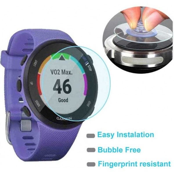 Garmin Forerunner 45 & 45s hærdet glas 0,2 mm 9H 2,5D Transparent