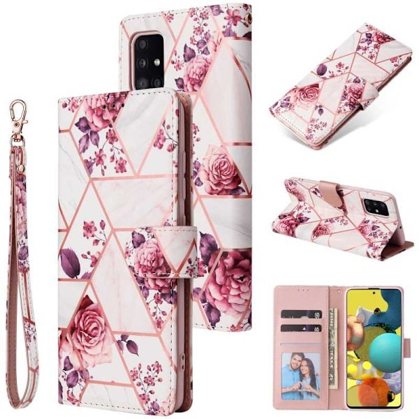 Samsung A51 4G Trendigt Plånboksfodral Sparkle 4-FACK Rosa