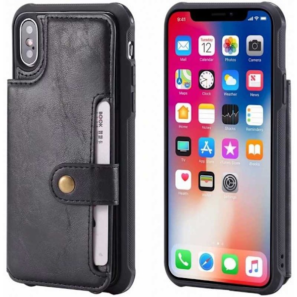 iPhone XS multifunktionel kortholder 5-SLOT Winston Black